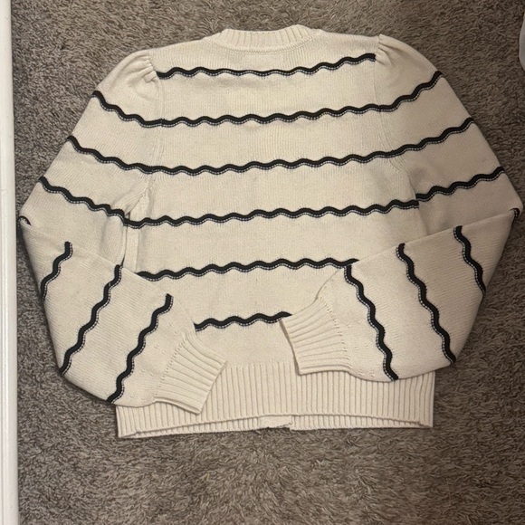 Anthropologie Cream and Black Sweater - Picture 2 of 3